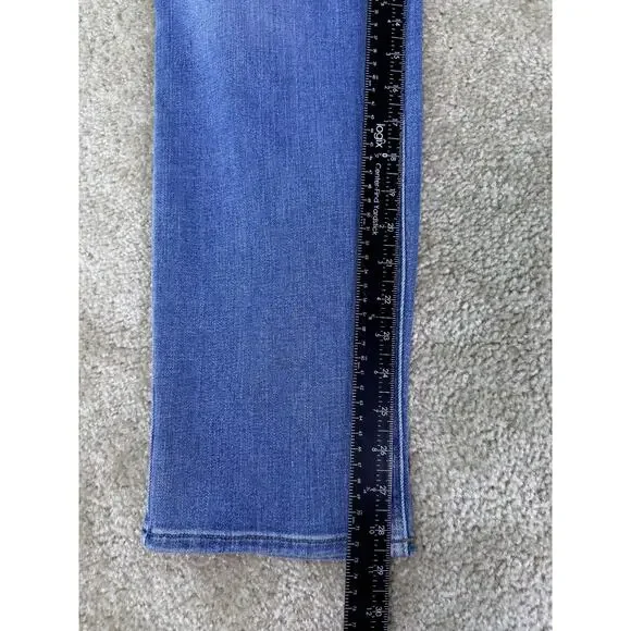 Lee Slim Fit Straight Leg Mid Rise Jeans Womens 14 Blue Denim Dark Wash D233 - Picture 12 of 14